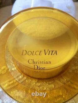 100%AUTHENTIC HUGE RARE DIOR Dolce Vita PERFUMED TALCUM BODY DUSTING POWDER&PUFF