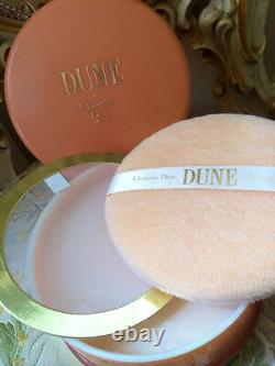 100% Authentic Huge Rare Dior Dune Vintage Perfumed Talcum Dusting Powder&puff