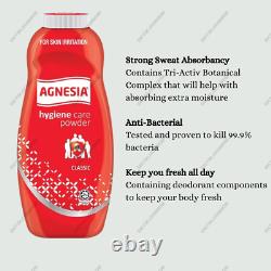 100G x 3 BOTTLES AGNESIA ANTIBACTERIAL HYGIENE CARE POWDER FOR PRICKLY HEAT RASH