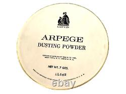 1960s LANVIN ARPEGE DUSTING PERFUMED POWDER BOX & PUFF CAMERA GLARE VTG? NOS