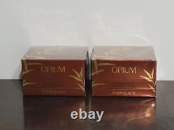 2 Yves Saint Laurent YSL Opium Perfume Dusting Powder 5.2 oz