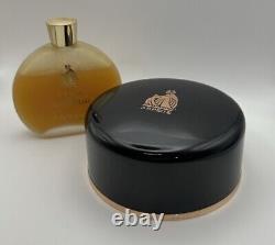 2 pc Lanvin A Veil of Arpege Perfume Bottle 3 oz & Dusting Powder 4 oz Vintage
