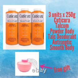 250g Cuticura Talcum Powder Body Talc Deodorant Antiseptic Smooth Body x 3 unit