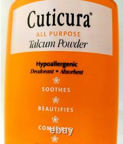 4 X 75g ORIGINAL CUTICURA ALL PURPOSE TALCUM POWDER, DEODORANT & ABSORBENT