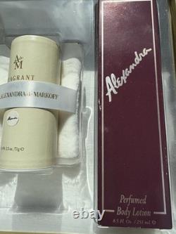 Alexandra De Markoff Body Dusting Powder 2.5 Oz Perfumed Body Lotion 4 Oz & 8.5