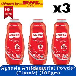 Antibacterial Powder Agnesia For Prickly Heat & Rash (100GM x3) DHL Express Ship