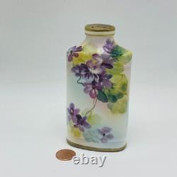 Antique Hand Painted Nippon Dusting Shaker Powder Perfume Talc Vanity Pansies