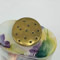 Antique Hand Painted Nippon Dusting Shaker Powder Perfume Talc Vanity Pansies