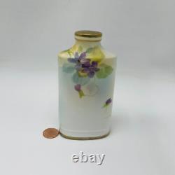 Antique Hand Painted Nippon Dusting Shaker Powder Perfume Talc Vanity Pansies