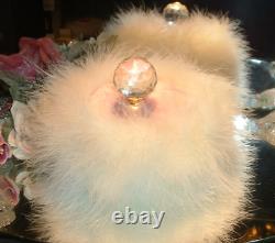 Big Down Feather Trimmed Puff with Perfumed Body Dusting Powder & Stand Vanity Set