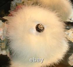 Big Down Feather Trimmed Puff with Perfumed Body Dusting Powder & Stand Vanity Set