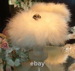 Big Down Feather Trimmed Puff with Perfumed Body Dusting Powder & Stand Vanity Set