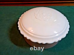 Bijan Perfumed Dusting Powder In Fireking Vitrock Milk Glass Jar, Unused, 4.5 D