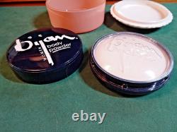Bijan Perfumed Dusting Powder In Fireking Vitrock Milk Glass Jar, Unused, 4.5 D