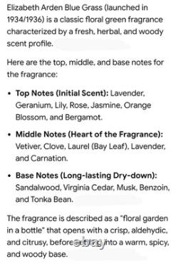 Blue Grass Parfum Dusting Powder 5.3 OZ. By Elizabeth Arden. Sealed Box