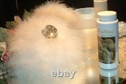 CHOOSE Designer Type SCENT Dusting Body Bath Powder Down Feather Trim Puff Set