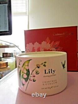 CRABTREE & EVELYN NEW LILY PERFUMED DUSTING POWDER + PUFF 3.4 oz FULL SIZE