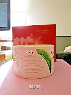 CRABTREE & EVELYN NEW LILY PERFUMED DUSTING POWDER + PUFF 3.4 oz FULL SIZE