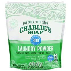 Charlie's Soap Laundry Powder (300 Loads, 1 Pack) Fragrance Free Hypoallergenic