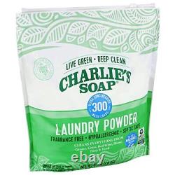 Charlie's Soap Laundry Powder (300 Loads, 1 Pack) Fragrance Free Hypoallergenic