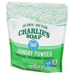 Charlie's Soap Laundry Powder (300 Loads, 1 Pack) Fragrance Free Hypoallergenic