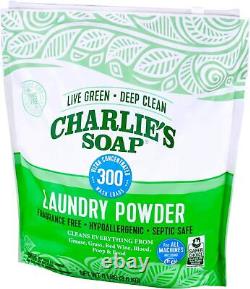 Charlie's Soap Laundry Powder (300 Loads, 1 Pack) Hypoallergenic Deep