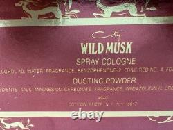 Coty Wild Musk Gift Set Spray Cologne 1.5 fl oz & Dusting Powder 4 oz VTG NOS