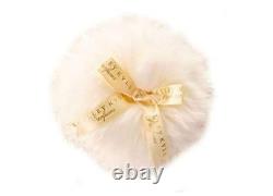 Elegant Lambs Wool Powder Puff and Crystal Dish