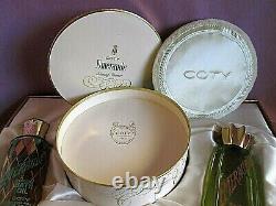 Emeraude Coty Vintage Set Perfume Dusting Powder Bath Oil & Parfum de Toilette