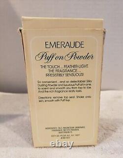 Emeraude by Coty Powder Puff On Powder New Open Box NOS Rare 4 Oz