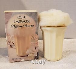 Emeraude by Coty Powder Puff On Powder New Open Box NOS Rare 4 Oz