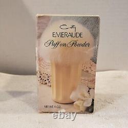 Emeraude by Coty Powder Puff On Powder New Open Box NOS Rare 4 Oz