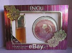Enjoli Vintage Revlon Perfume Set Spray Cologne 1.25 oz Dusting Powder 2.5 oz