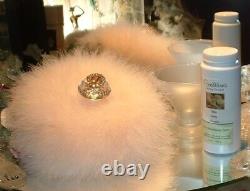 Fiji Dates & Lemon Zest 6 oz Perfumed Dusting Powder with Puff & Glass Stand