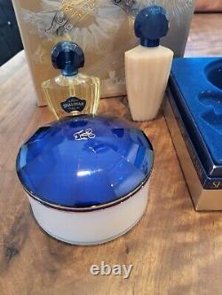 Guerlain Shalimar Set Perfumed Dusting Body Powder 4.4oz/125g, 1.7oz EDT, ++