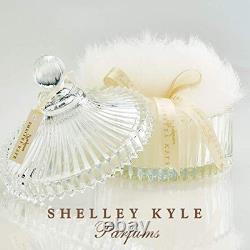 Handmade Lambs Wool Dusting Powder Puff 7x7 with Elegant Crystal Dish Luxury