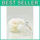 Handmade Lambs Wool Dusting Puff & Crystal Dish Set