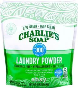 Hypoallergenic Laundry Powder 8 Lb Charlie's Soap HE Residue-Free Fragrance-Free