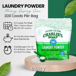 Hypoallergenic Laundry Powder 8 Lb Charlie's Soap HE Residue-Free Fragrance-Free