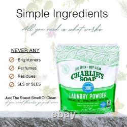 Hypoallergenic Laundry Powder 8 Lb Charlie's Soap HE Residue-Free Fragrance-Free