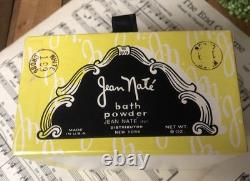 Jean Nate Perfumed Bath Powder Puff Yellow Box Large 9 oz Vintage NOS Dusting
