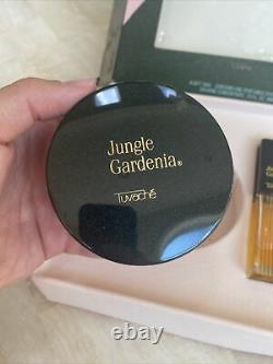 Jungle Gardenia Tuvache Gift Set. 75 Oz Cologne Perfumed Dusting Powder Soap