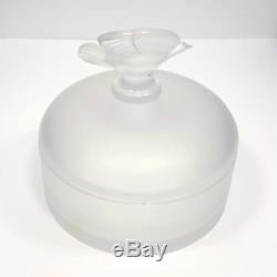 LALIQUE CRYSTAL Box Jar NINA RICCI PERFUME Dusting Body POWDER PUFF Ltd Ed 1975