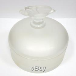 LALIQUE CRYSTAL Box Jar NINA RICCI PERFUME Dusting Body POWDER PUFF Ltd Ed 1975