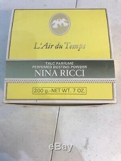 LAir du Temps Nina Ricci Perfumed Dusting Powder 7oz New With Box