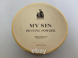 Lanvin My Sin Dusting Powder Black Round Container 9 oz Puff Parfums Vintage