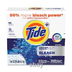 Laundry Detergent with Bleach, Tide Original Scent, Powder, 144 oz Box, 2/Carton