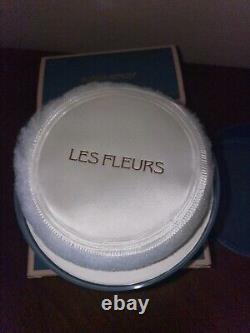 Les Fleurs Perfumed Dusting Powder & Puff By Alyssa Ashley 3.4oz Vintage Sealed