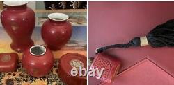 Lot Of 6 Cinnabar Estée Lauder -3 Vases Dusting powder Soap Perfume Container