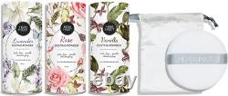 Luxury Talc-Free Body Powder Set Lavender, Rose, Vanilla for All Skin